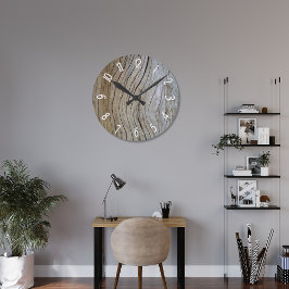 古いフェイク湾曲したヒノキの樹皮 ラウンド壁時計