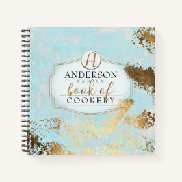古いフェイク金ゴールドフレークパーソナライズされたレシピクックブック ノートブック