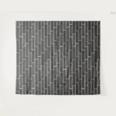 古いフェイク黒レンガの壁 タペストリー (正面(横))