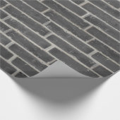 古いフェイク黒レンガの壁 ラッピングペーパー (角)