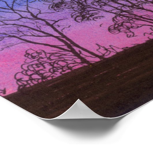 古いフェンス列 ポスター (角)