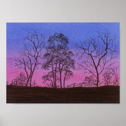 古いフェンス列 ポスター (正面)