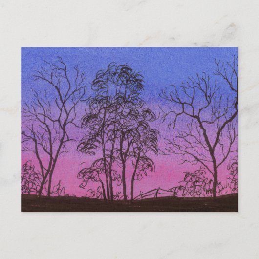 古いフェンス列 ポストカード (正面)