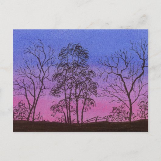 古いフェンス列 ポストカード (正面)