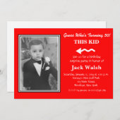 古いフォトサプライズバースデーパーティ招待状 招待状 (正面/裏面)