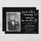 古いフォトサプライズバースデーパーティ招待状 招待状 (正面/裏面)