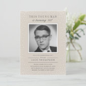 古いフォト誕生日招待状- Sparkle石板 招待状 (スタンド正面)