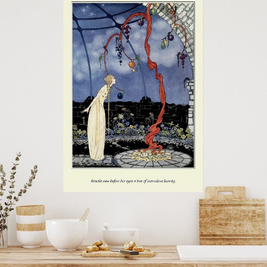 古いフランスのおとぎ話:素晴らしい美しいの木 ポスター (キッチン)