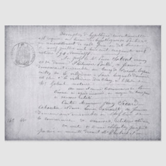 古いフランスのスクリプトの切り離しティッシュペーパー 薄葉紙