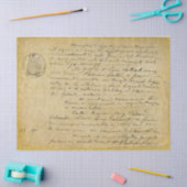 古いフランスのスクリプトの切り離し金ゴールドティッシュペーパー 薄葉紙 (クラフト)