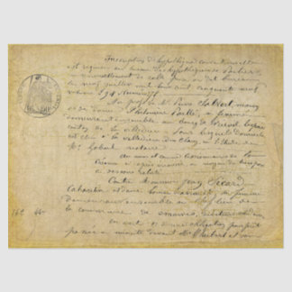 古いフランスのスクリプトの切り離し金ゴールドティッシュペーパー 薄葉紙