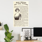 古いフランスの広告:乳房エンハンスメントピル ポスター (ホームオフィス)