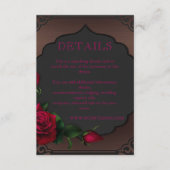 古いフレームのゴシック赤いバラの詳細 エンクロージャーカード (正面)