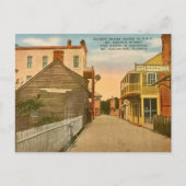 古いフレームハウスを持つ道路上 シーズンポストカード (正面)