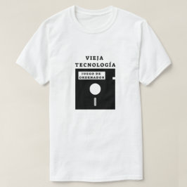 古いフロッピーディスクとスペインの文字: vieja tecnologia tシャツ