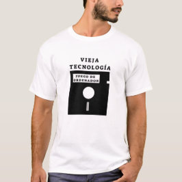 古いフロッピーディスクとスペインの文字: vieja tecnologia tシャツ