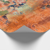 古いフローラの壁紙グランジ裏返し（ヴィネット付き） ラッピングペーパー (角)