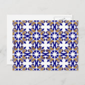 古いフローラタイル ポストカード (正面/裏面)