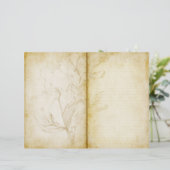 古いフローラヴィンテージスタイル仕訳帳スクラップブック紙 (スタンド正面)