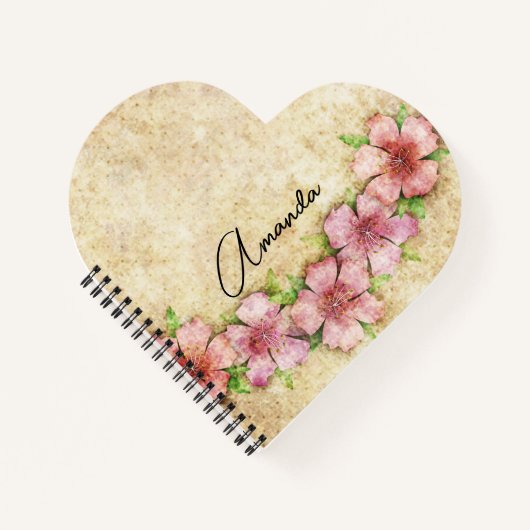 古いフローラ壁紙ノートブック ノートブック (正面)