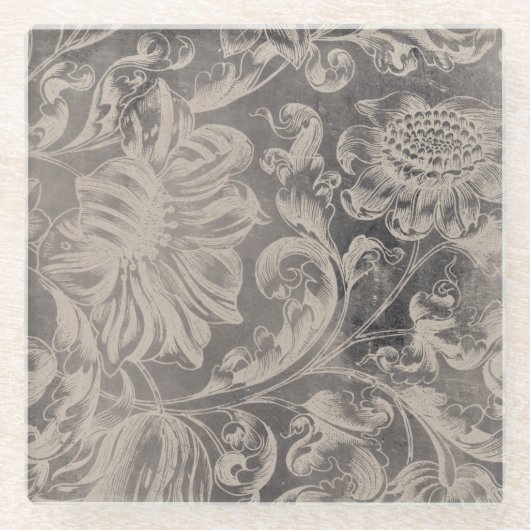 古いフローラ ガラスコースター (正面)