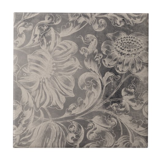 古いフローラ タイル (正面)