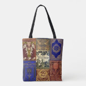 古いブックカバー（青とブルゴーニュ） トートバッグ (裏面)