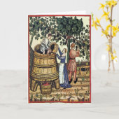 古いブドウ園ピックブドウ カード (黄色い花)