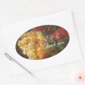 古いブドウ畑ワインの試飲パーティー、ありがとう 楕円形シール (封筒)