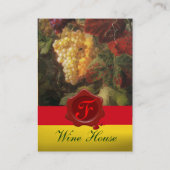古いブドウ畑、ワイン試飲パーティー赤ワックスシール 名刺 (裏面)