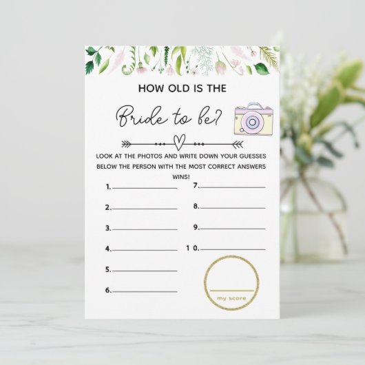 古いブライダルの赤ちゃんシャワーゲーム 招待状 (スタンド正面)