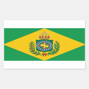 古いブラジルの旗のステッカー 長方形シール