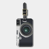 古いブラックカメラ ラゲッジタグ (正面縦)