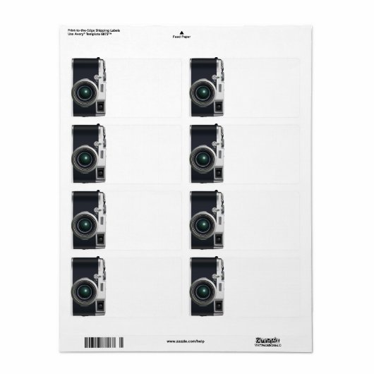 古いブラックカメラ ラベル (フルシート)