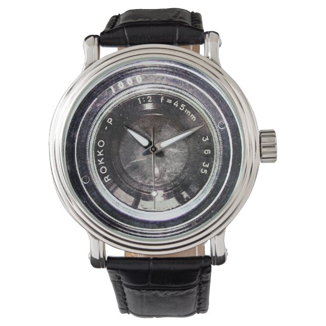 古いブラックカメラ 腕時計 (正面)