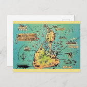 古いブロック島の地図のポストカード ポストカード (正面/裏面)