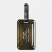 古いブロンズメタル（シミュレート）荷物タグ ラゲッジタグ (裏面縦)