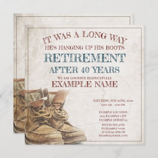 古いブーツでの引退発表 (正面/裏面)