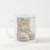 古いブーツでの退職の発表V1.0 フロストグラスマグカップ (左)