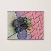 古いブーツの花 ジグソーパズル (横)