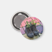 古いブーツの花 マグネット (正面/裏面)