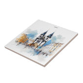 古いプラハの水色 タイル (側面)