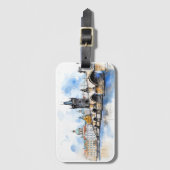 古いプラハ、タイムレスな旅スタイル ラゲッジタグ (正面縦)