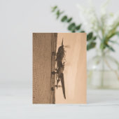 古いプロップ飛行機 ポストカード (スタンド正面)