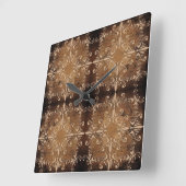 古いペーパー背景のダマスク織の要素 スクエア壁時計 (傾斜)