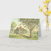 古いホーム素朴ヴィンテージルック誕生日カード カード (黄色い花)