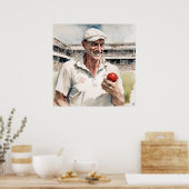 古いボウリングをする人、 クリケットの投手が死ぬことはない – Archival Cricketプリ ポスター (キッチン)