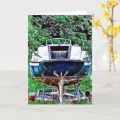 古いボート カード (黄色い花)