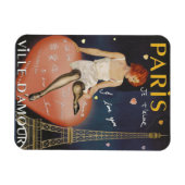 古いポスターのパリje'aime。 マグネット (横)
