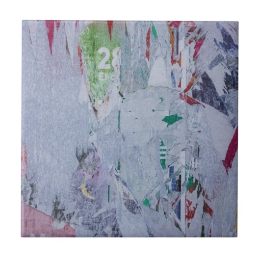 古いポスター冬は白い緑の灰色の赤に見える28 タイル (正面)